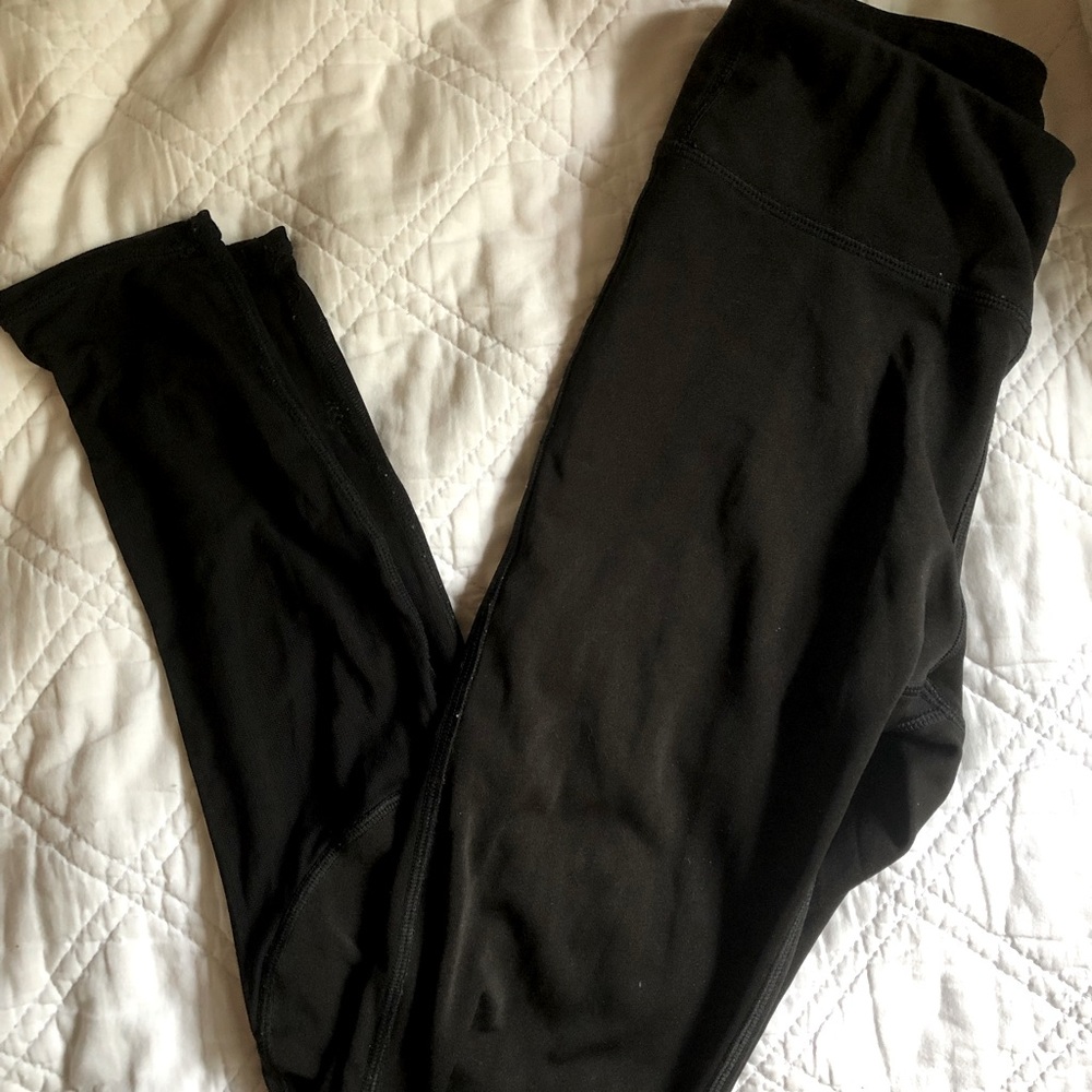 Black leggings with sheer calves
